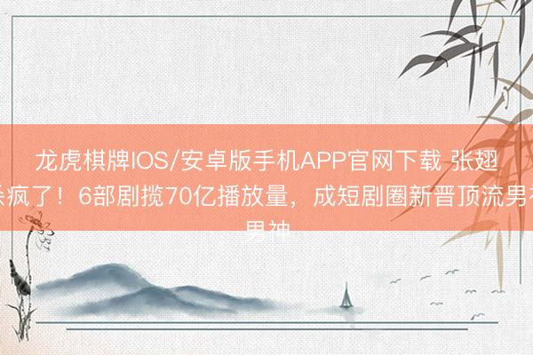 龙虎棋牌IOS/安卓版手机APP官网下载 张翅杀疯了！6部剧揽70亿播放量，成短剧圈新晋顶流男神